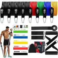 22pcs Pilates Bar Kit Resistance Bands Set 360LBS 200LBS Elastic Latex Pull Rope Home Gym Bodybuilding Workout Bar Fitness Ba Practical Use black