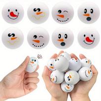 6/12Pcs Christmas Snowman Random Expression Venting Stress Ball For Christmas New Year Carnival Birthday Party Decor Best Gifts 12pcs gray