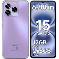 CUBOT A40 Išmanusis telefonas Android 15, 12GB+256GB/1TB, 6.88  HD+ 120Hz Ekranas, 48MP Kamera, 5100mAh, 4G Dvi SIM kortelės/Veido ID/OTG/NFC/GPS/Dvigubi Garsiakalbiai violetinė