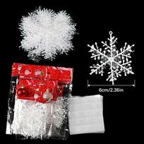 120 vnt. dideli Kalėdų snaigės papuošalai Baltos kabinamos snaigės ornaments Žiemos vidaus lauko Kalėdų eglutės langų dekoras Snowflake glue&60PCS