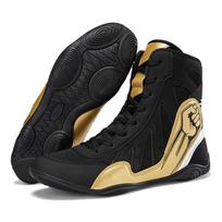 Sporty Men's Wrestling Shoes Lightweight Outdoor Gym Training Boxing Sneakers Black White Large Size 45