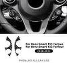 Carbon Fiber Steering Wheel Cover Trim for Smart 453 Fortwo Forfour 2016-2024 Black juoda