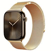 Metalinė Milanese apyrankė Apple Watch juostai Ultra3/2 49mm 11 10 9 8 7 Magnetinė apyrankė iWatch 6 5 4 SE2 46mm 45mm 41mm 44mm 40mm Ultra 3-2-1 49mm auksas