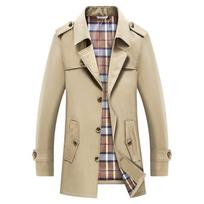 Vyriškas pavasario ir rudens lietpaltis, verslo kokybės vidutinio ilgio ir ilgas vyriškas paltas, vienas iš 5 spalvų 6xl (can wear 105-112.5kg ) beige