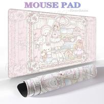 Pink Rococo Mouse Pad Loli Girl Large Gaming XXL Cute Bear & Bunny Non-slip Laptop Keyboard PC Gamer Office Exquisite Decoration 30cmx60cm