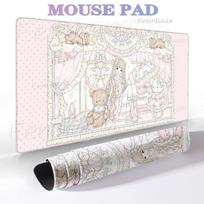 Pink Rococo Mouse Pad Loli Girl Large Gaming XXL Cute Bear & Bunny Non-slip Laptop Keyboard PC Gamer Office Exquisite Decoration 30cmx60cm white