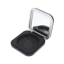 Tuščia magnetinė kosmetikos paletės laikiklio dėžutė su veidrodėliu, apvalus tinklelis 60 mm plokštelė, skaistalai, lūpų dažai, pudra, pasidaryk pats makiažo dėžutė non magnetic gray