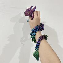 Šviečiantis Tamsoje 3D Spausdintas Ragų Drakonas Šviečiantis Drakono Ornamentas Drakono Figūrėlė Rankdarbių Dovana Green purple
