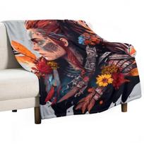 Horizon zero dawn Aloy Throw Blanket Luxury Brand Decorative Beds christmas gifts Blankets For Sofas Travel Hair Blankets 75cm*90cm gray