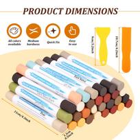 Wax Wooden Furniture Floor Repair Pens Damaged Scratch Wood Patch Paint Crayons Waterproof Renovate Materials for Home Supplies 32 piece set orange