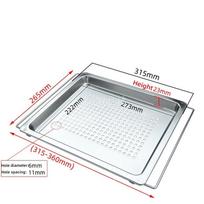 304 Stainless Steel Steamer Tray Kitchen Oil Draining Pan Rectangular Perforated Tray Commercial Oven Steamer Liner Steaming Pan