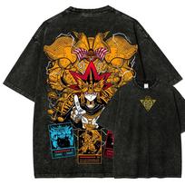 Hot Anime Yu Gi Oh Dark Yuugi Clothing Men Women Short Sleeve Tshirts Washed Cotton Tee Retro Oversized T-shirt Harajuku T Shirt M juoda