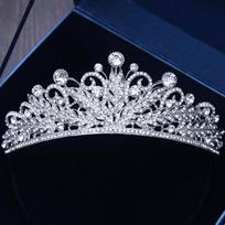 Įvairios sidabro spalvos aukso krištolinės karūnos nuotakos tiara mados karalienė vestuvių karūnai galvos apdangalas vestuviniai plaukai papuošalai aksesuarai white