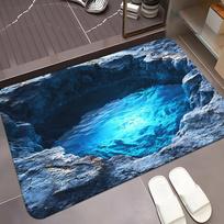 1 vnt. Fantazijos vandens bokštas vonios kilimėlis, tinkamas miegamojo ir svetainės įėjimui - Mistinio urvo dizainas 40*60cm