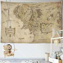 VIKAMA Antique Treasure Map Tapestry Vintage Gold Nautical Decor Perfect for Dorm Rooms and AdventureThemed Rooms 74x94cm(29x37in) beige