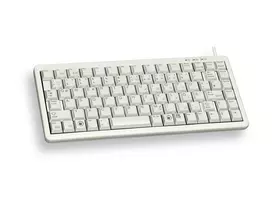 Cherry Slim Line G84-4100 kompaktiška klaviatūra, PS/2 + USB, 83 klavišai, vokiška išdėstymas (QWERTZ), šviesiai pilka