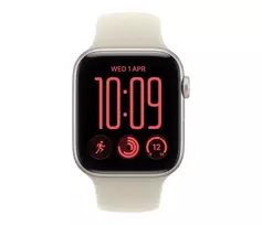 Apple Watch SE 3 GPS + Cellular 40 mm Starlight aliuminio korpusas su smėlio spalvos sportine apyranke, M/L
