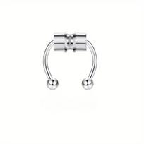 Bobisty 1PC Stainless Steel Fake Septum Ring Nose Ring  Horseshoe Colorful Fake Ring Faux Nose Piercing Non-Pierced Jewelry Round&Nose Rings & Studs&Body sidabras