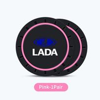 For Lada 2Pcs Car Silicone Coaster Anti-Slip Water Cup Drink Mat Kalina Largus Priora Xray Granta Largus Samara 2110 pink