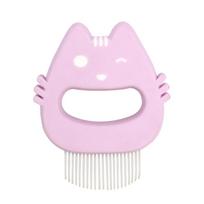 Funny Cute Handle Pet Dog Cat Combs Hair Remover Portable Curved Soft Fine Plastic Needle Pet Massage Comb Poil Chien Voiture (Purple,9.5x9.2x1.6cm) violetinė