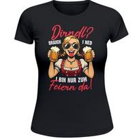 Ladies Oktoberfest dirndl t-shirt? Need i ned, i am just to celebrate |- XXL black