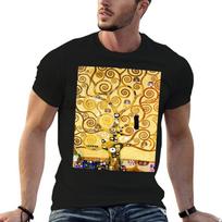 Gustav Klimt The Tree Of Life Stoclet Frieze Tshirt Unisex T Shirts Graphic Unisex T Shirts Cotton Anime T Shirts Oversize Tshirt L black