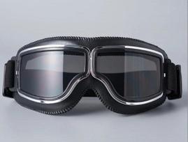 Motociklų stiklai nuo vėjo Motociklo šalmo Akiniai nuo saulės Retro Universalūs sulankstomi odiniai Retro motociklų priedai black