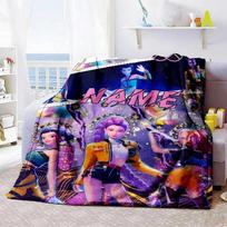 Kpop Demon Hunters Personalized Name Blanket Cozy Personalized Blanket Ultra-Soft for Couch Chair Living Room Picnics Ideal for All Seasons 150cmx180cm