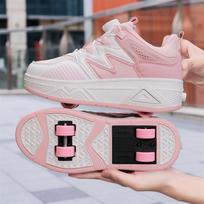 Ištraukiami 4 ratų riedučiai mergaitėms - Transformuojami riedučiai vaikams ir paaugliams 31 white