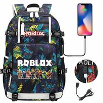 Roblox Žaidimų Pasaulis USB Didelės Talpos Paauglių Studentų Kuprinė Berniukams Mergaitėms Laisvalaikio Kelionėms ( 17inch )47cmx30cmx15cm