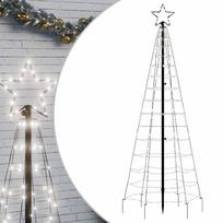 vidaXL LED Kalėdų eglutė su kuolais 220 LED Šaltai balta 180 cm (tik AU)
