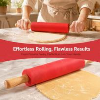 Non Stick Surface Dough Roller Solid Wood Handle Pastry Roller  Dumpling Preparation