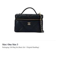 CHANEL Grain Blizgus Veršio Odos Kosmetinė Rankinė Moteriška Juoda AP4936-B22105-94305 One Size 3