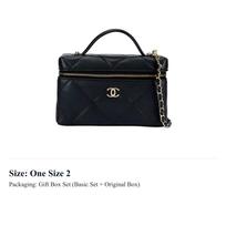 CHANEL Grain Blizgus Veršio Odos Kosmetinė Rankinė Moteriška Juoda AP4936-B22105-94305 One Size 2 black