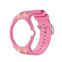 For Swatch Bioceramic Watch Royal POP Mod Silicone Strap Integrated Band Luxury Sport Replacement Watch Accessories Excluding watch pink