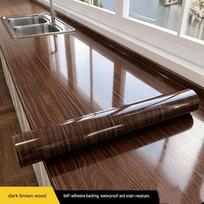 Wood-grain wardrobe sticker: waterproof and moisture-proof, thickened film/liner for cabinet renovation and furniture refurbishment 60cm widex1m long