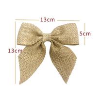 Handmade Burlap Christmas Tree Bows: 5cm Festive Decoration