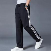 Pavasario ir rudens sportinės kelnės vyriškos tiesios laisvos dryžuotos laisvalaikio kelnės didelio dydžio, tinkančios kelnės XXXXXL gray