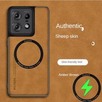 Prabangus odinis dėklas, skirtas Motorola Moto Edge 50 Pro Cover Matinis Magsafe magnetinis dėklas, skirtas Moto G84 G54 G34 G24 G14 Edge 40 NEO 30 apsauginis dangtelis Moto Edge 30 pilka