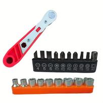 1pc ,Positive and Reverse Rotation 36-tooth Ratchet Screwdriver, Right Angle One-Word Slot Cross and Hexagonal Plum Blossom Screwdriver Set 1pc black