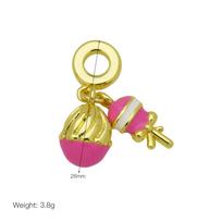 Elephant Mouth Lip Print Cosmetics Scissors Flower Ladybug Devil Eye Dripping Oil Panjiadora Bracelet Pendant beige