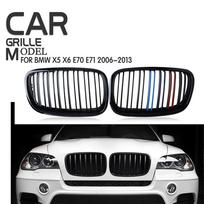 Juodos priekinės inkstų grotelės Radiatoriaus apsauga Dvigubos grotelės, tinka BMW X5 E70 X6 E71 2007–2013 m. Kidney Grille 1 black