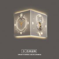 Modern Double Sided Corner Wall Clock Decoration LED Clock Mural Lamp Restaurant Background Wall Digital Wall Clock Home Decor (as the picture,10 inch) gray