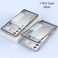 Aluminium Alloy Metal Frame Case For Red Magic 9S Pro Case Transparent Phone Acrylic Back Cover For Nubia RedMagic 9 Pro Plus Red Magic 9 Pro Plus sidabras