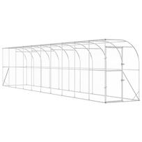 vidaXL Vištų narvas prie sienos Sidabrinė 600 x 150 x 215 cm