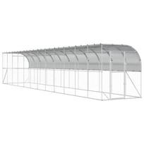 vidaXL Vištų narvas prie sienos Sidabrinė 600 x 150 x 215 cm
