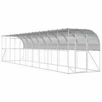 vidaXL Vištų narvas prie sienos Sidabrinė 600 x 150 x 215 cm