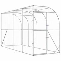 vidaXL Vištų narvas prie sienos Sidabrinė 600 x 150 x 215 cm