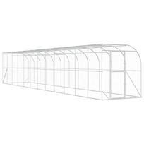 vidaXL Vištų narvas prie sienos Sidabrinė 600 x 150 x 215 cm