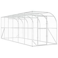 vidaXL Vištų narvas prie sienos Sidabrinė 600 x 150 x 215 cm
